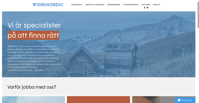 Security scan screenshot of https://worknordic.se