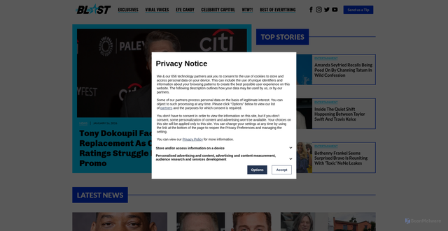 Security scan screenshot of https://theblast.com
