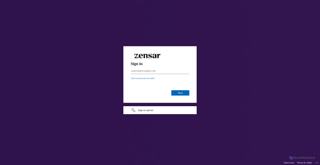 Security scan screenshot of https://zensar-my.sharepoint.com