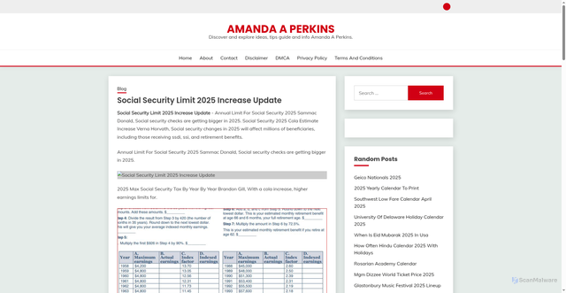 Security scan screenshot of https://amandaaperkinsv.pages.dev/nqhau-social-security-limit-2025-increase-update-nbunj/