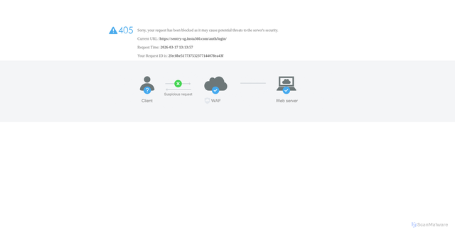 Security scan screenshot of https://sentry-sg.insta360.com