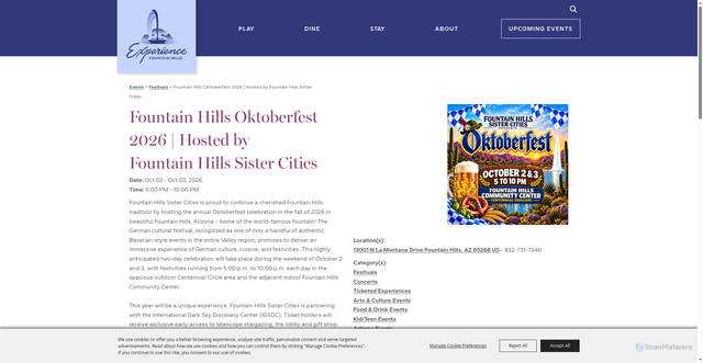 Security scan screenshot of https://www.experiencefountainhills.org/events/2025/fountain-hills-oktoberfest