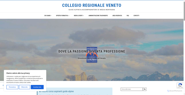 Security scan screenshot of https://www.guidealpineveneto.it/index.php