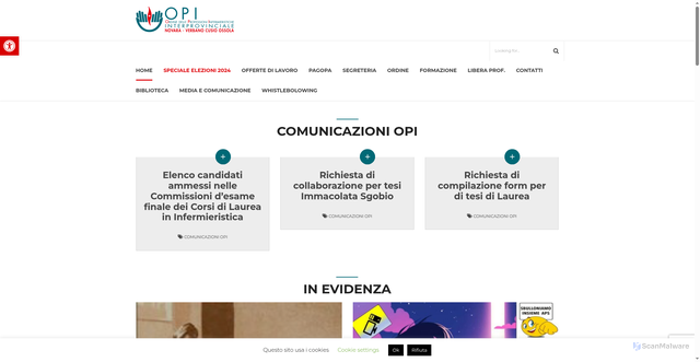 Security scan screenshot of https://www.opinovaravco.it/