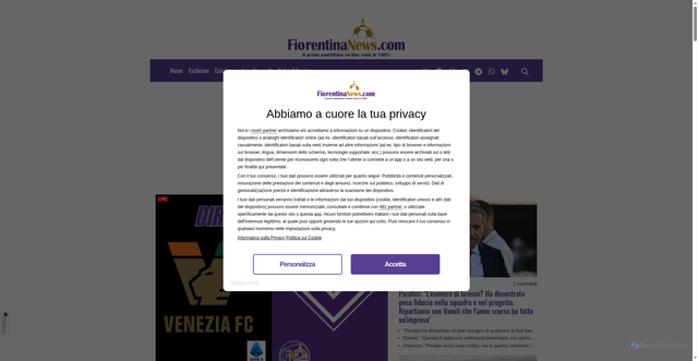 Security scan screenshot of https://www.fiorentinanews.com/