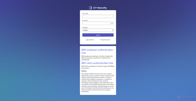 Security scan screenshot of https://secsupportprd.service-now.com