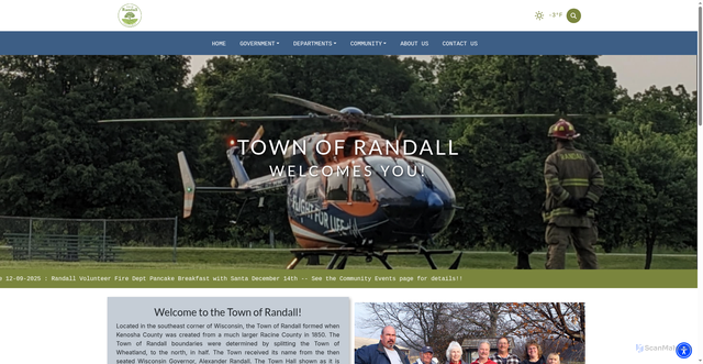Security scan screenshot of https://townofrandall.gov/