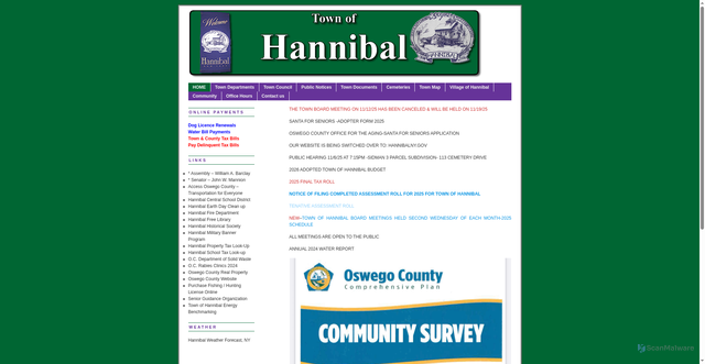 Security scan screenshot of https://hannibalny.gov/