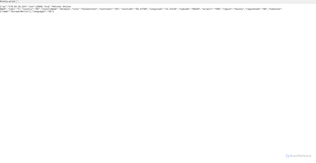 Security scan screenshot of https://ipgeo.myip.link