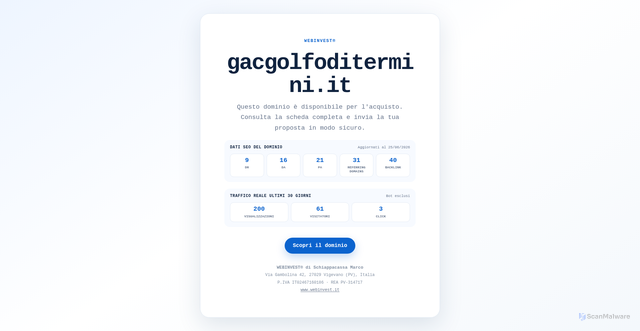 Security scan screenshot of https://www.gacgolfoditermini.it