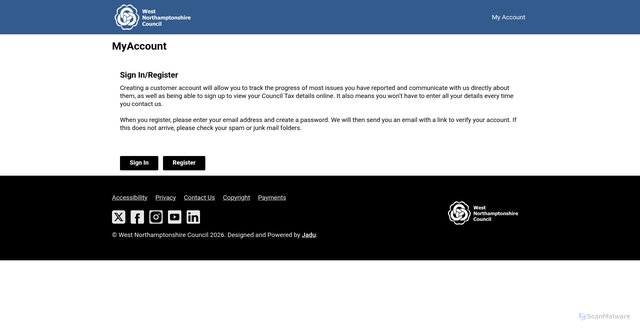 Security scan screenshot of http://www.northampton.gov.uk