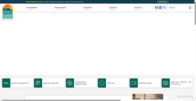 Security scan screenshot of https://warrencountyva.gov/
