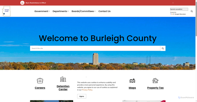 Security scan screenshot of https://burleigh.gov/