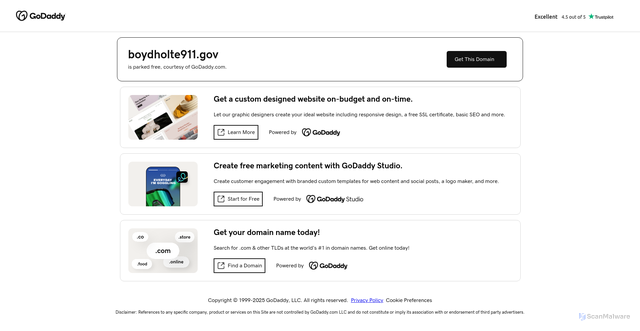 Security scan screenshot of https://boydholte911.gov/