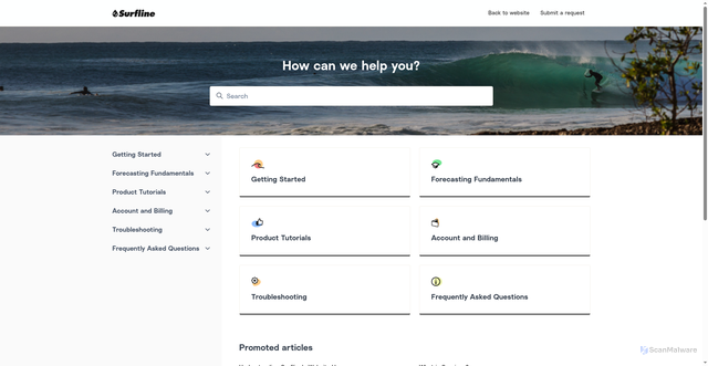 Security scan screenshot of https://surfline.zendesk.com