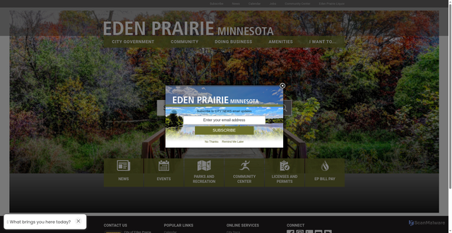 Security scan screenshot of https://www.edenprairie.org/