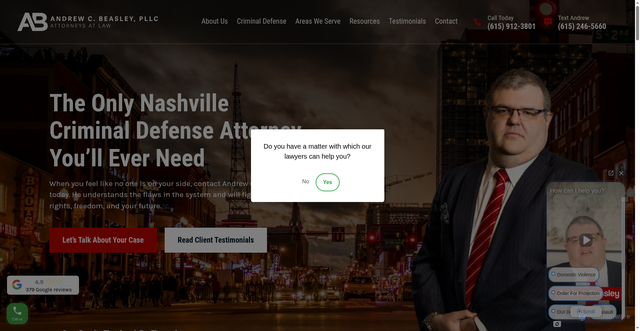 Security scan screenshot of https://www.nashvillecriminaldefenseattorneys.com/