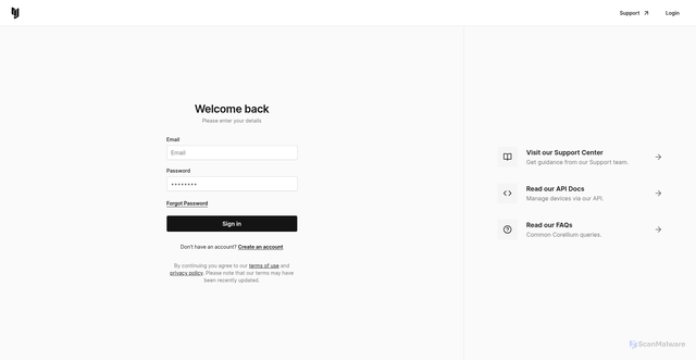 Security scan screenshot of https://triop.enterprise.corellium.com/