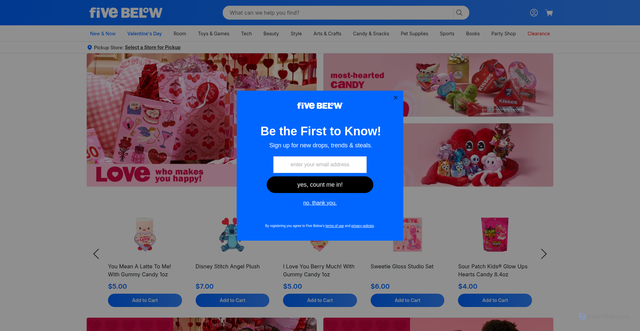 Security scan screenshot of https://fivebelow.com