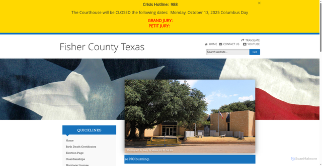Security scan screenshot of https://www.fishercounty.org/
