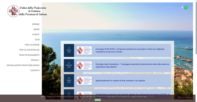 Security scan screenshot of https://www.ordineostetrichesalerno.it/