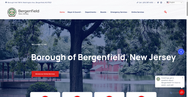 Security scan screenshot of https://bergenfieldnj.gov/