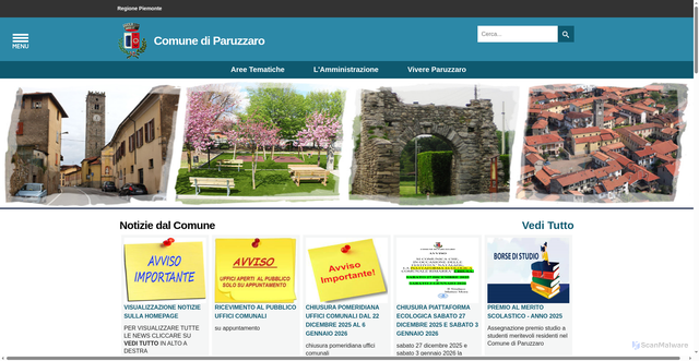 Security scan screenshot of https://www.comune.paruzzaro.no.it/