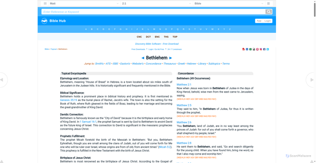 Security scan screenshot of https://biblehub.com/topical/b/bethlehem.htm