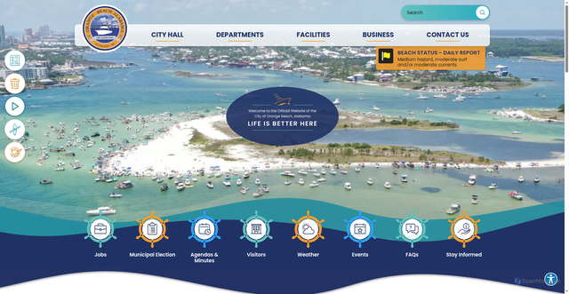 Security scan screenshot of https://orangebeachal.gov/