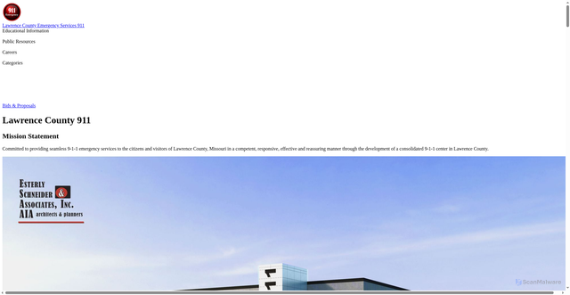 Security scan screenshot of https://lawrencecountymo911.gov/