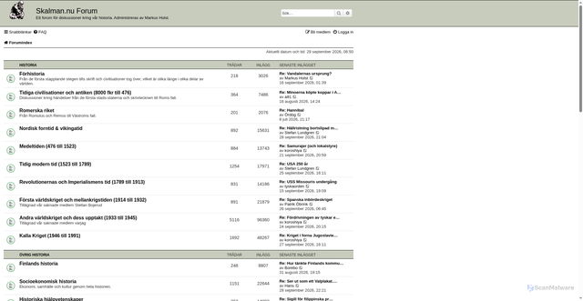 Security scan screenshot of https://skalman.nu