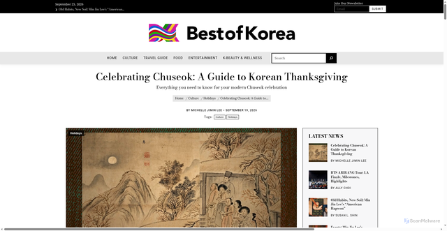 Security scan screenshot of https://bestofkorea.com/korean-chuseok/