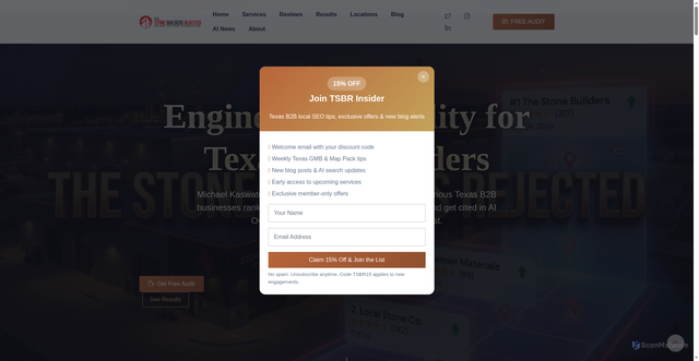 Security scan screenshot of http://tsbr-enterprises.pages.dev/