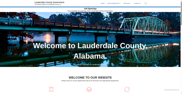 Security scan screenshot of https://lauderdalecountyal.gov/