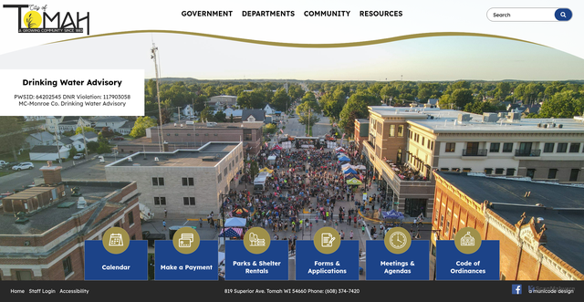 Security scan screenshot of https://www.tomahwi.gov/