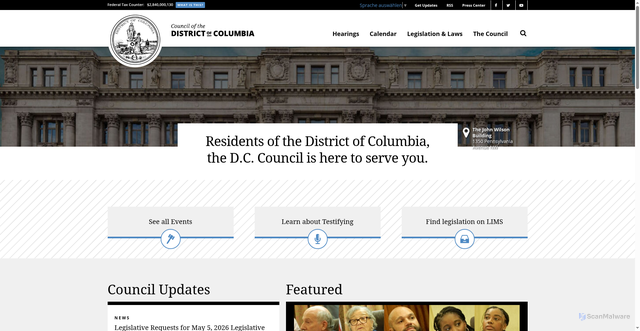 Security scan screenshot of https://dccouncil.gov