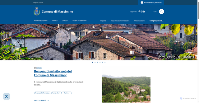 Security scan screenshot of https://www.comune.massimino.sv.it
