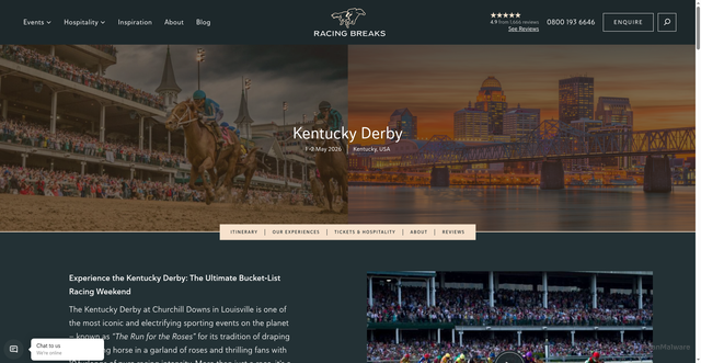 Security scan screenshot of https://racingbreaks.com/event/kentucky-derby/