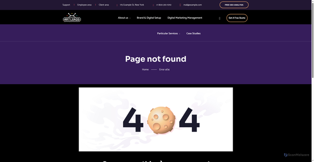 Security scan screenshot of http://www.artleadsdigital.com/logs.py