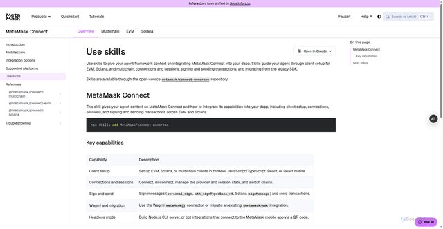 Security scan screenshot of https://metamask-docs-75mpj2s96-consensys-ddffed67.vercel.app/metamask-connect/use-skills/