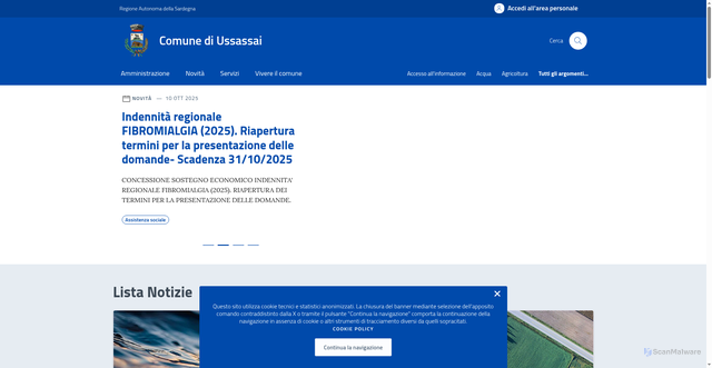 Security scan screenshot of https://comune.ussassai.og.it/