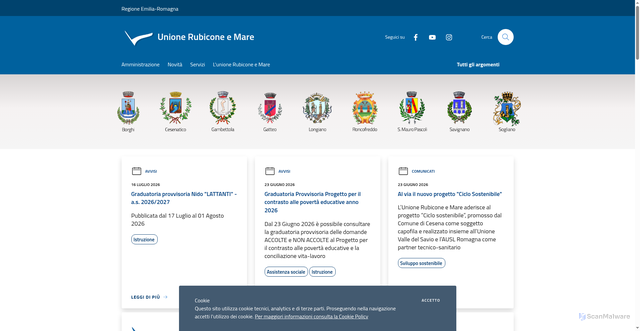 Security scan screenshot of https://www.unionerubiconemare.it