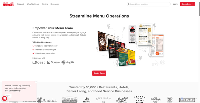Security scan screenshot of https://musthavemenus.com