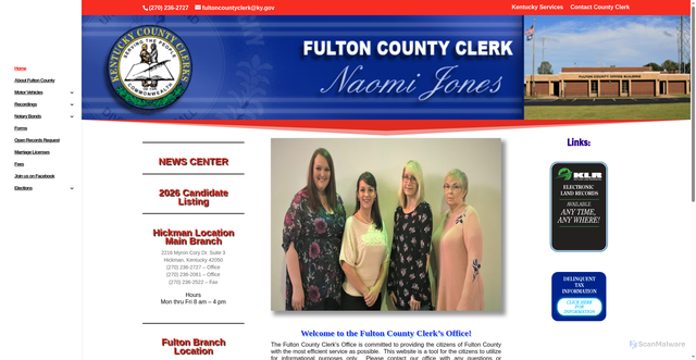 Security scan screenshot of https://fultoncoclerkky.gov/