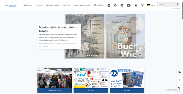 Security scan screenshot of https://www.kulturforum.info/de/