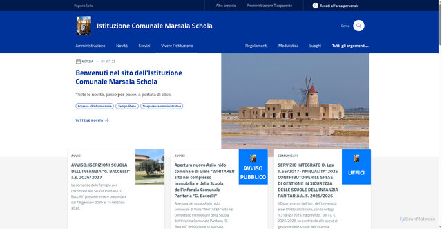 Security scan screenshot of https://www.marsalaschola.it/