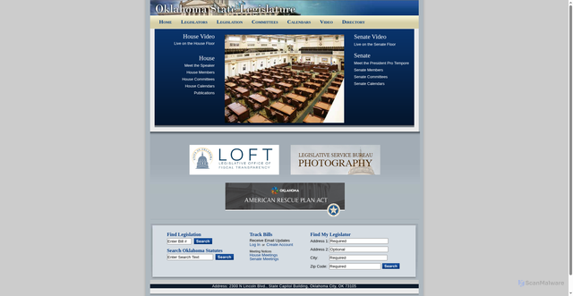 Security scan screenshot of https://oklegislature.gov/