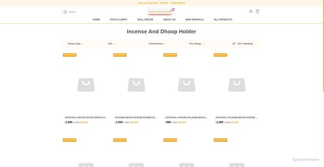 Security scan screenshot of https://kunjkreationsstudio.com/collection/fTq70j4u