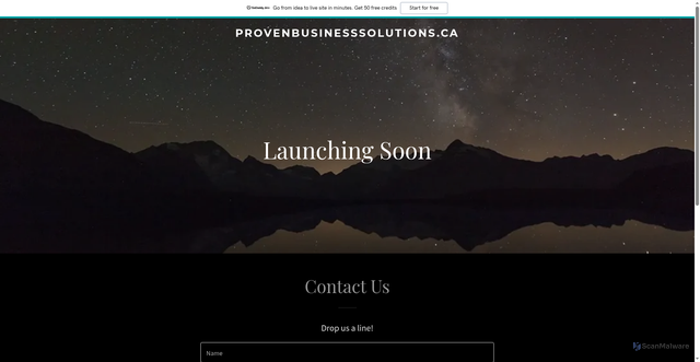 Security scan screenshot of https://provenbusinesssolutions.ca