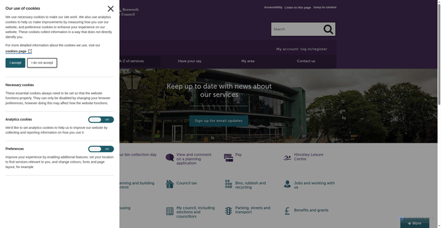 Security scan screenshot of https://www.hinckley-bosworth.gov.uk/